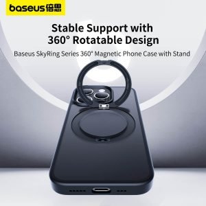 iPhone 15 Pro Max Magnetic Phone Case Baseus CyberLoop Series – Frosted Black