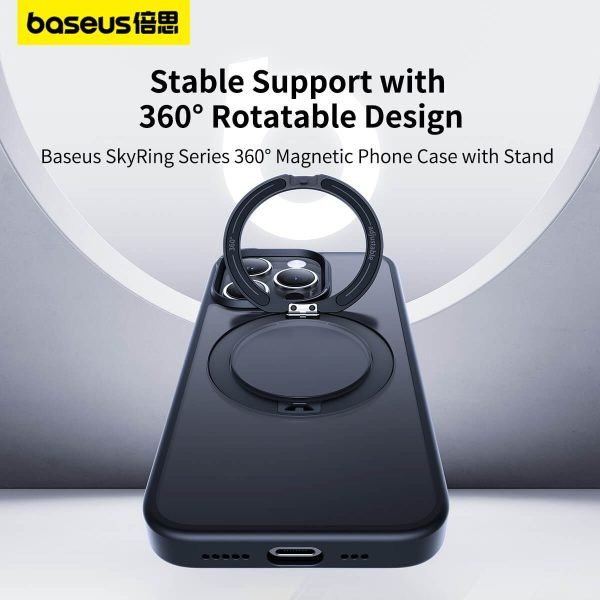 iPhone 15 Pro Max Magnetic Phone Case Baseus CyberLoop Series – Frosted Black