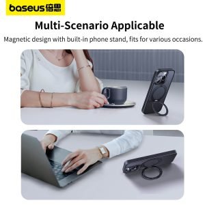 This phone case consists of a 360° rotatable stand that allows you to adjust the viewing angle to your preference, landscape, or portrait as you will.