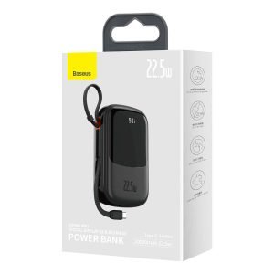 Baseus Qpow Pro Digital Display Quick Charging Power Bank 20000mAh 22.5W (With Type-C Cable) Black