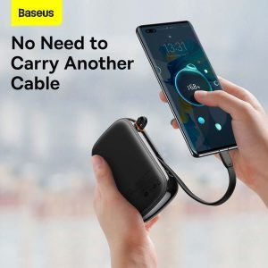 Baseus Qpow Pro Digital Display Quick Charging Power Bank 20000mAh 22.5W (With Type-C Cable) Black