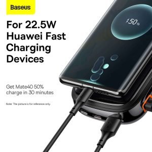 Baseus Qpow Pro Digital Display Quick Charging Power Bank 20000mAh 22.5W (With Type-C Cable) Black