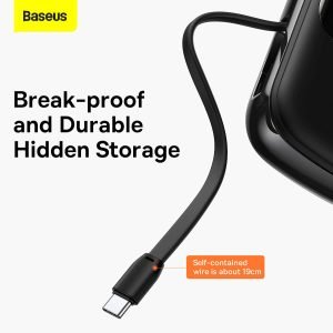 Baseus Qpow Pro Digital Display Quick Charging Power Bank 20000mAh 22.5W (With Type-C Cable) Black
