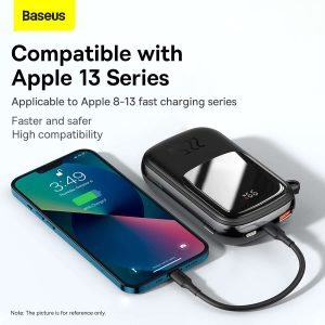 Baseus Qpow Pro Digital Display Quick Charging Power Bank 20000mAh 22.5W (With Type-C Cable) Black