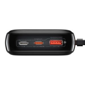 Baseus Qpow Pro Digital Display Quick Charging Power Bank 20000mAh 22.5W (With Type-C Cable) Black