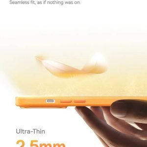 BASEUS Fauxther Series For iPhone 15 Pro max Leather Back Case Orange Non-Slip Phone Cover