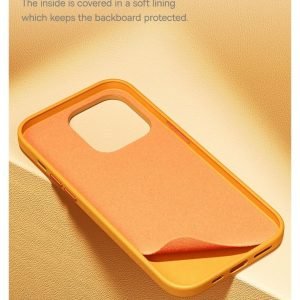 BASEUS Fauxther Series For iPhone 15 Pro max Leather Back Case Orange Non-Slip Phone Cover