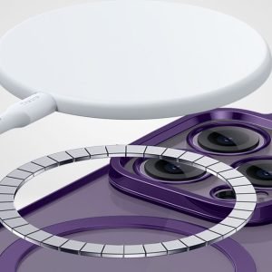 Baseus Glitter Series Magnetic Case for iP 14 Pro max Purple Glass + Cleaning kit