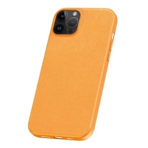 BASEUS Fauxther Series For iPhone 15 Pro max Leather Back Case Orange Non-Slip Phone Cover