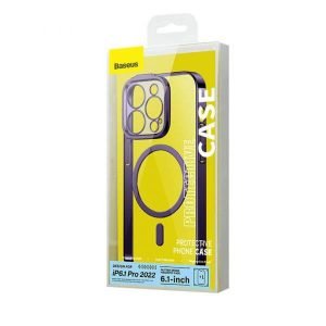 Baseus Glitter Series Magnetic Case for iP 14 Pro max Purple Glass + Cleaning kit