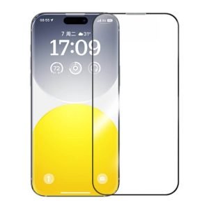 Baseus iPhone 15 Pro Max Clear Screen Protector Schott Series Tempered Glass, (Built-in Dust Filter) (Pack of 1, with dust-proof installation tool and cleaning kit)