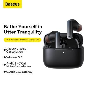 Baseus True Wireless Earphones Bluetooth Airpods Bowie M2+ Black