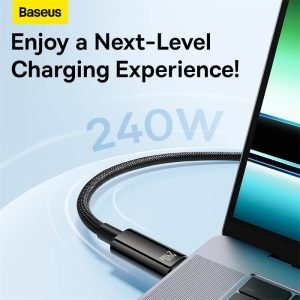 Baseus Tungsten Gold Fast Charging Data Cable Type-C to Type-C 240W 3m Black