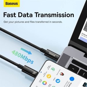 Baseus Tungsten Gold Fast Charging Data Cable Type-C to Type-C 240W 3m Black