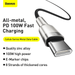 Baseus Cafule Metal Data Cable Type-C to Type-C 100W 1m Black