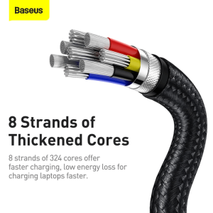 Baseus Cafule Metal Data Cable Type-C to Type-C 100W 1m Black