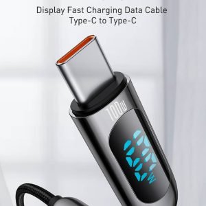 Baseus Digital Display Fast Charging Data Cable Type C To Type C 100W 2m Black