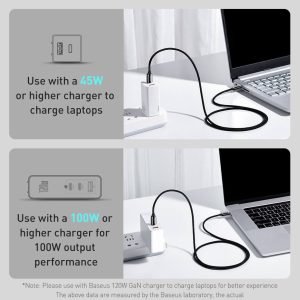 Baseus Digital Display Fast Charging Data Cable Type C To Type C 100W 2m Black