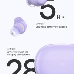 Baseus Bowie WM05 ANC Wireless Earphone Hybrid 43dB TWS Earbuds 4-mics Noise Cancellation Earphone White