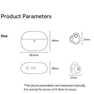 Baseus Bowie WM05 ANC Wireless Earphone Hybrid 43dB TWS Earbuds 4-mics Noise Cancellation Earphone White