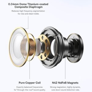 Baseus Bowie WM05 ANC Wireless Earphone Hybrid 43dB TWS Earbuds 4-mics Noise Cancellation Earphone White