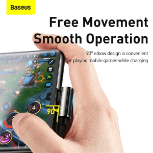 Specifications Brand: Baseus Material: Zinc alloy+ Nylon braided wire Power: 100W (20V/5A) Transmission speed: 480Mbps Input interface: Type-C Output interface: Type-C Product Description Fully charge a Laptop in 2H: This 100W fast charging cable has an elbow port to prevent interference with a mouse and keyboard. Faster Speed, Smoother Operation: Adapt for Xiaomi/Samsung fast charging. Free Movement, Smooth Operation: The 90° elbow design is convenient for playing mobile games while charging. Ice Blue Breathing Light: Breathing light for an exciting atmosphere. 8 Strands of Thickened Cores: Enhance conduction stability and ensure 100W fast charging speed. Smart chip protection: Built-in chips always monitor the charging power and adjust current and voltage automatically to avoid damage to the battery due to unstable current. Upgraded Zinc Alloy: Integrated zinc alloy is glossy, wear-resistant, anti-oxidation and anti-scratch. Tightly Nylon Braided: New nylon braided process for scratch resistance and durability. Charging + Transmission, Never Miss One: The speed is as fast as 480Mbps, fast charging/fast data transfer.