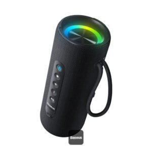 Baseus AeQur Series VO20 Bluetooth Speaker with Ambient RGB Light | BT 5.3, 15H Playtime, 15W Loud Stereo Sound, Deep Bass - Black