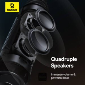 Baseus AeQur Series VO20 Bluetooth Speaker with Ambient RGB Light | BT 5.3, 15H Playtime, 15W Loud Stereo Sound, Deep Bass - Black