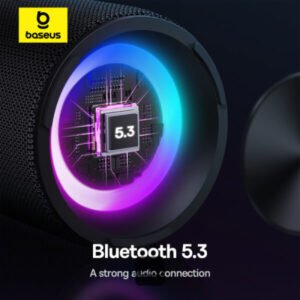 Baseus AeQur Series VO20 Bluetooth Speaker with Ambient RGB Light | BT 5.3, 15H Playtime, 15W Loud Stereo Sound, Deep Bass - Black