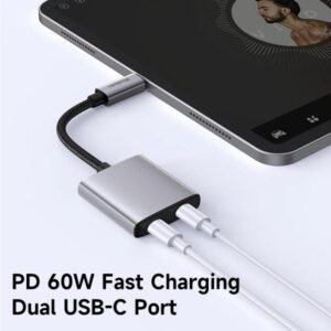 Macdodo Original USB-C to 3.5mm Audio + USB-C Charge Splitter
