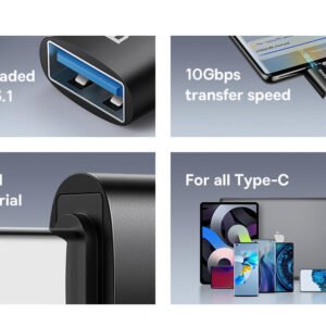 Baseus USB 3.1 Adapter OTG Type C MALE to USB Adapter Female Converter