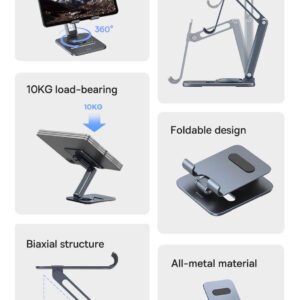 Baseus Desktop Biaxial Foldable Metal Stand (for Tablets) Space Grey