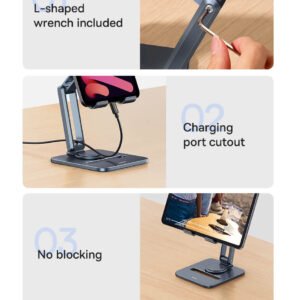 Baseus Desktop Biaxial Foldable Metal Stand (for Tablets) Space Grey