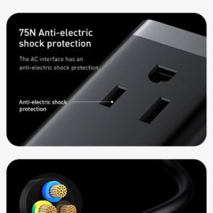 Baseus 65W GaN3 Pro Desktop Charger Power Strip 2U+2C WITH AC PORT