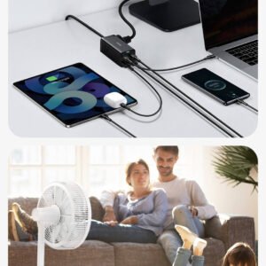 Baseus 65W GaN3 Pro Desktop Charger Power Strip 2U+2C WITH AC PORT