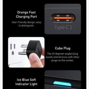 Baseus 65W GaN3 Pro Desktop Charger Power Strip 2U+2C WITH AC PORT